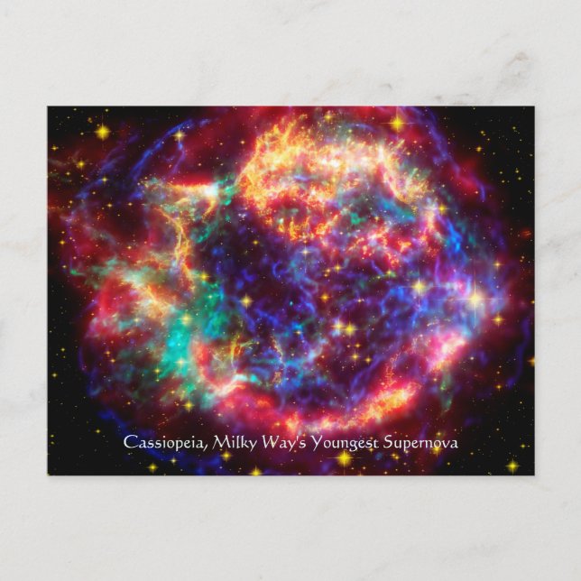 Cassiopeia, Milchstraße, die jüngste Supernova Postkarte (Vorderseite)