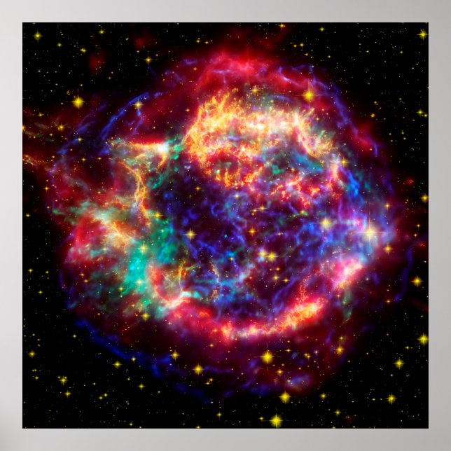 Cassiopeias Supernova-Blase - Schönheit im Weltrau Poster (Vorne)