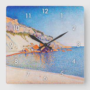 Cassis, Cap Lombard, Opus 196, Signac Quadratische Wanduhr
