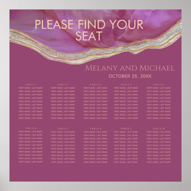 Cassis chic agate romantisch elegant poster (Vorne)