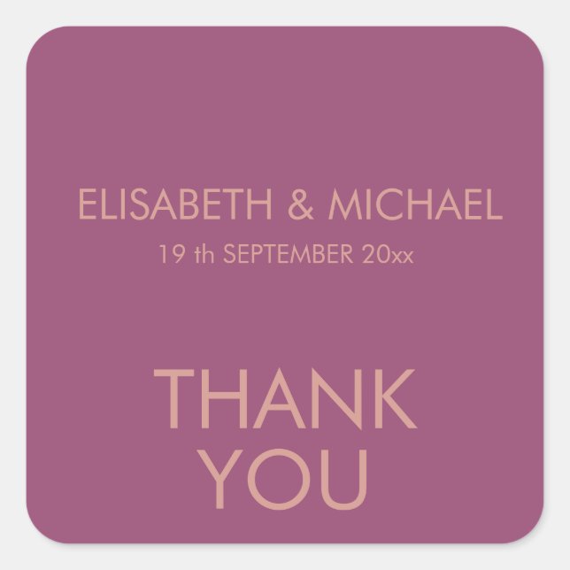 Cassis einfache minimalistische Trend elegant Quadratischer Aufkleber (Vorderseite)