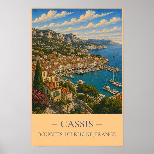 Cassis, Frankreich – Vintage-Reiseposter Poster (Vorne)