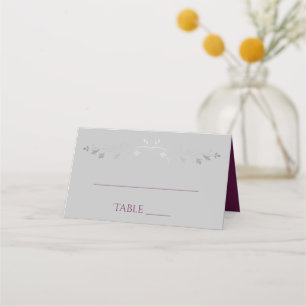 Cassis & Gray Einfache Elegante Hochzeiten Platzka Platzkarte