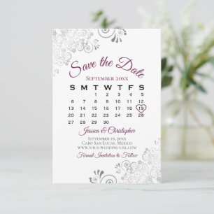 Cassis Gray White Simple Hochzeitsskalender Save The Date