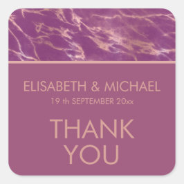 Cassis Rose Goldmarmor romantisch elegant Quadratischer Aufkleber