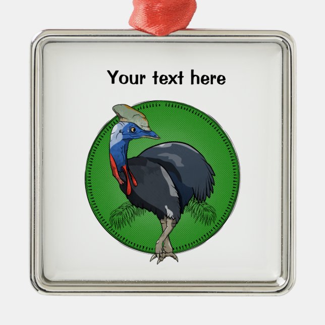 Cassowary Australian Bird Ornament Aus Metall (Vorne)