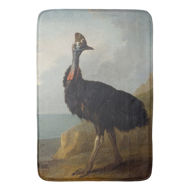 Cassowary (Australian Bird) (Wild Animal Art) Badematte (Vorderseite Vertikal)
