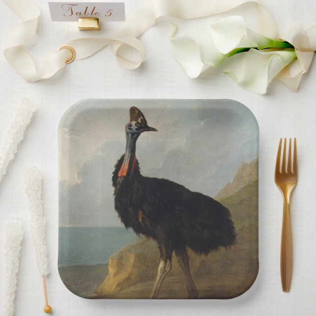 Cassowary (Australian Bird) (Wild Animal Art) Pappteller (Hochzeit)