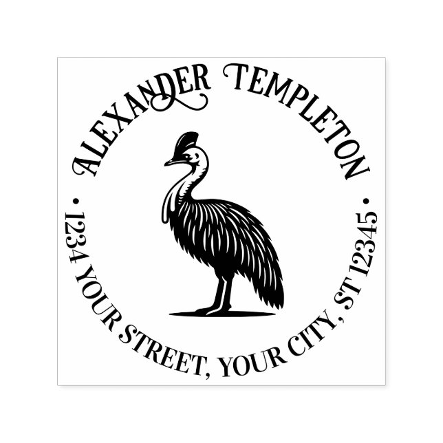 Cassowary Bird Australia Name Rücksendeadresse Permastempel (Design)