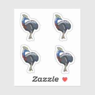 cassowary color woody text aufkleber
