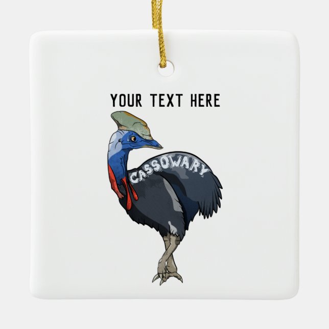 cassowary color woody text keramikornament (Vorderseite)