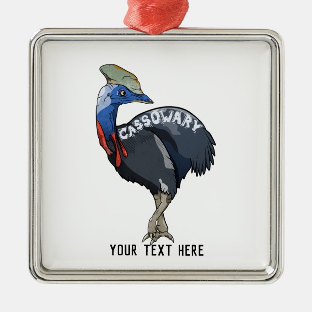 cassowary color woody text ornament aus metall (Vorne)