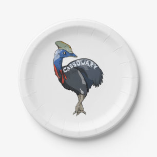 cassowary color woody text pappteller