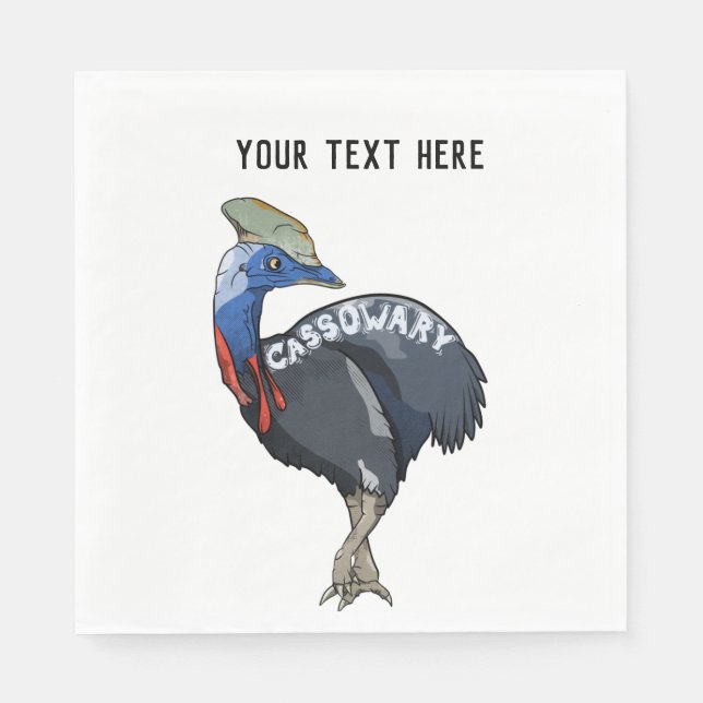 cassowary color woody text serviette (Vorderseite)
