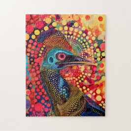 Cassowary in Aborigine Dot Art Style Puzzle