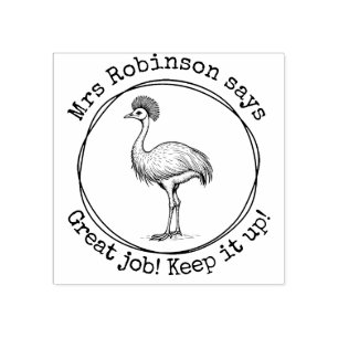 Cassowary personalisiert Teacher Great Work Class Gummistempel
