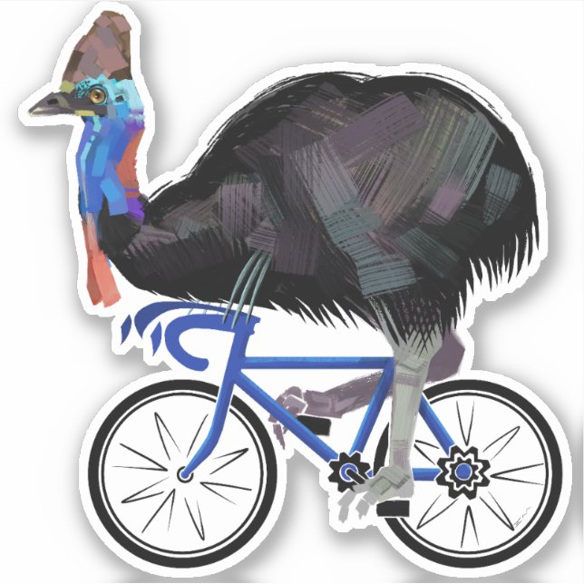 Cassowary Reiten Aufkleber (Vorderseite)