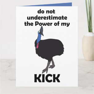 Cassowary Vogel Tritt Kraft Lustige Aussage Karte