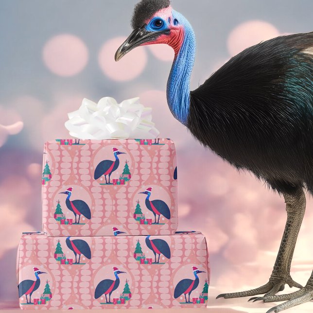 Cassowary Weihnachtsmuster Geschenkpapier (Von Creator hochgeladen)