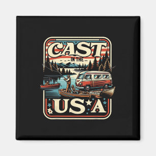 Cast In The USA Vintage-Angelfahrt Magnet