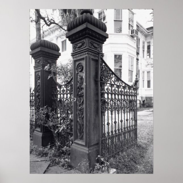 Cast Iron Gate in Galveston, Texas Poster (Vorne)