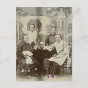 Cast-Mitglieder, Peking-Oper, ca. 1880 Postkarte