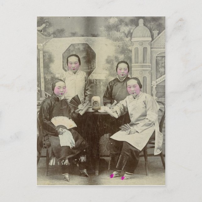 Cast-Mitglieder, Peking-Oper, ca. 1880 Postkarte (Vorderseite)