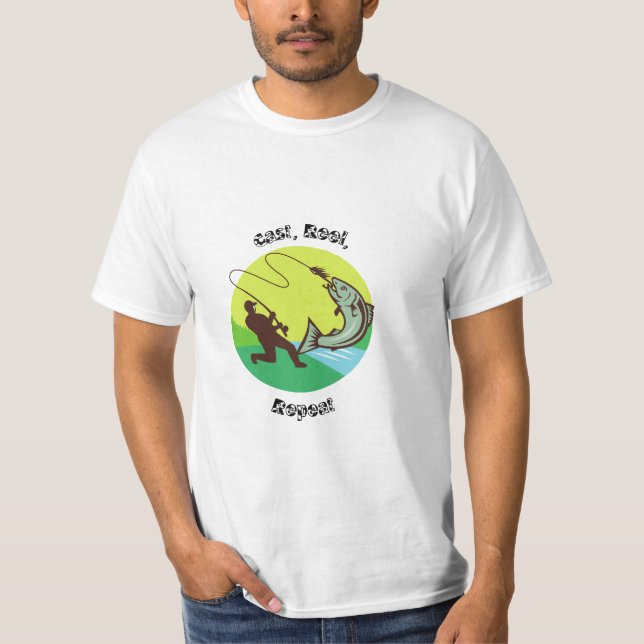 "Cast Reel Repeat" Fangteemhemd T-Shirt (Vorderseite)