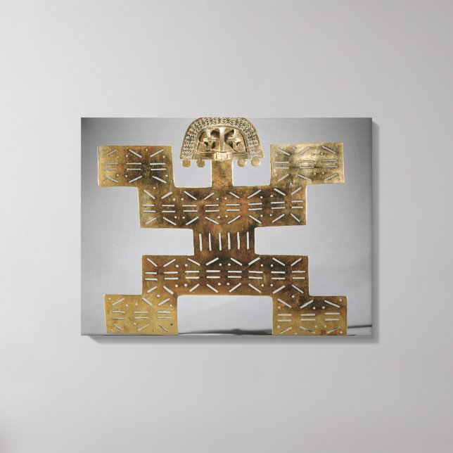 Cast Tumbaga pectoral, aus Huaca del Dragon Leinwanddruck (Vorderseite)