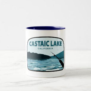 Castaic Lake California Angelrute Zweifarbige Tasse