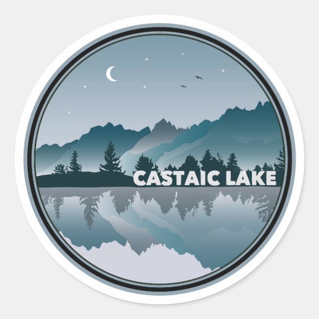 Castaic Lake Kalifornien Spiegelung Runder Aufkleber (Vorderseite)