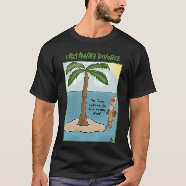 Castaway Men's Black T - Shirt (Vorderseite)