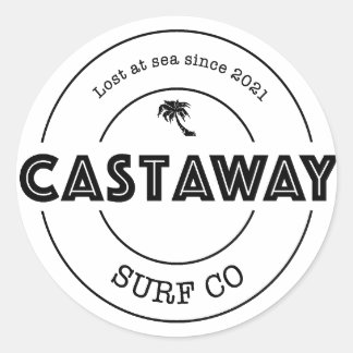 Castaway Surf Co. Original-Logo Runder Aufkleber