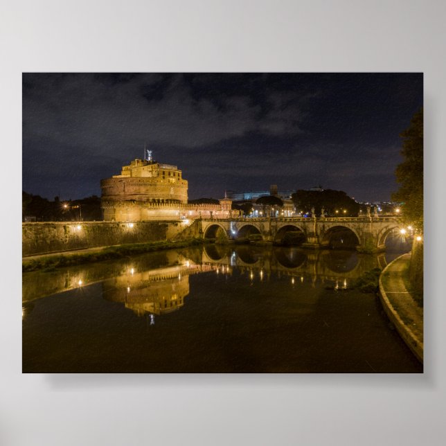 Castel Sant Angelo bei Nacht Poster (Vorne)