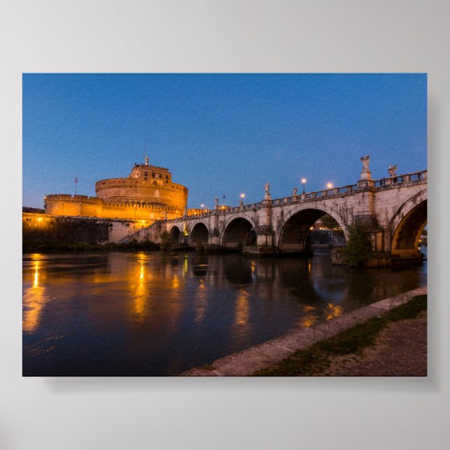 Castel Sant Angelo bei Nacht Poster (Vorne)