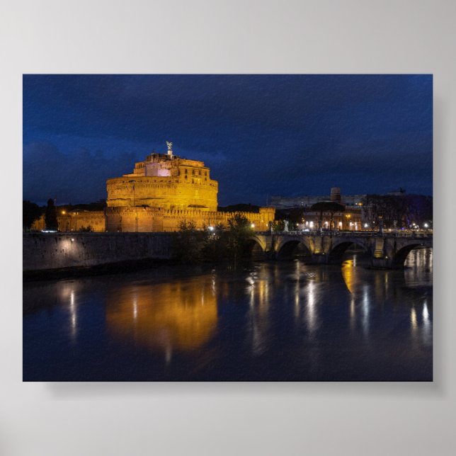 Castel Sant Angelo by night Poster (Vorne)