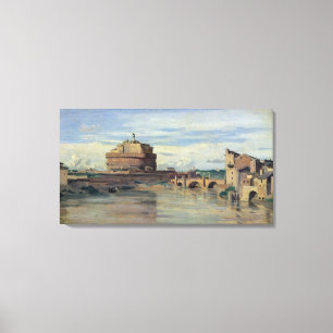Castel Sant Angelo und der Fluss Tiber, Rom Leinwanddruck