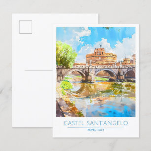 Castel Sant'Angelo Rom Italien Vintage Postkarte