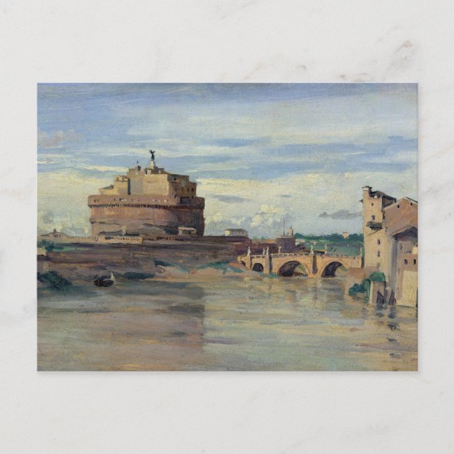 Castel Sant'Angelo und der Fluss Tiber, Rom Postkarte (Vorderseite)