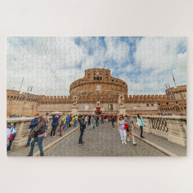 Castel Sant'Angelo von der Brücke, Rom, Italien Puzzle (Horizontal)