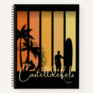 Castelldefels Spanien Surfstrand Notizbuch