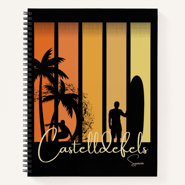 Castelldefels Spanien Surfstrand Notizbuch (Vorderseite)