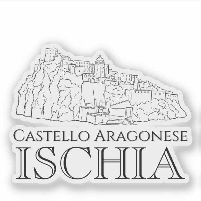 Castello Aragonese, Ischia Reise Aufkleber (Vorderseite)