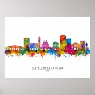 Castellón de la Plana Spanien Skyline Poster
