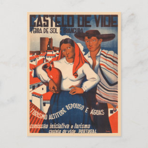 Castelo de Vide Portugal Vintage Poster 1930er Postkarte