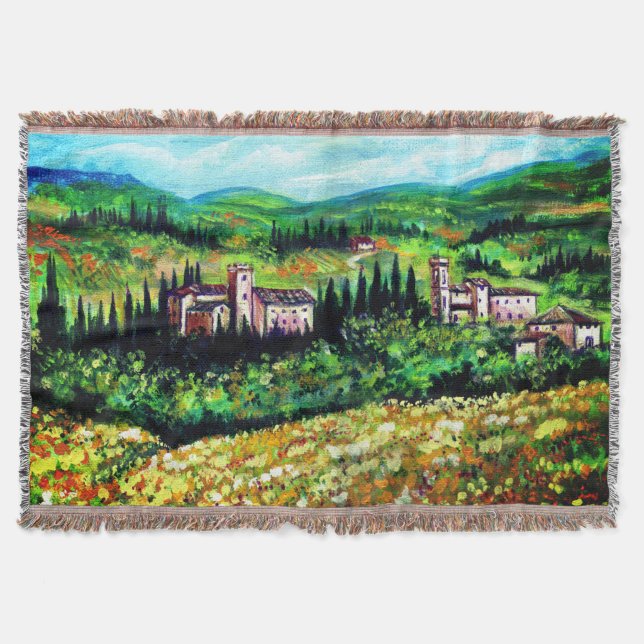 CASTELS IN CHIANTI LANDSCAPE,GELBE BLUME DECKE (Vorderseite)
