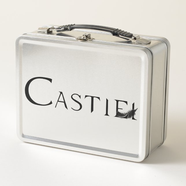 Castiel mit Feder Metall Lunch Box (Vorderseite)