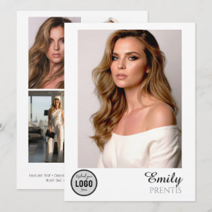 Casting Call Comp Cards   5 Fotos mit Logo Einladung