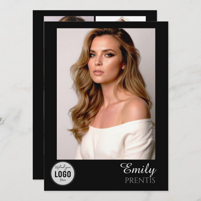 Casting Call Comp Cards | 5 Photos with Logo Einladung (Vorne/Hinten)