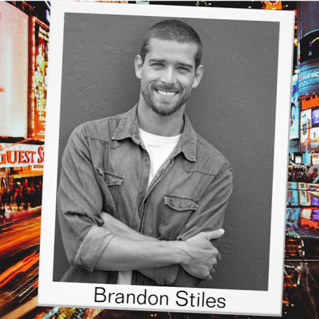 Casting Call Headshots 8x10 Schwarz-weiße Umwandlu Fotodruck (Black and white actor headshots for theatrical auditions, stage plays, casting calls standard layout)